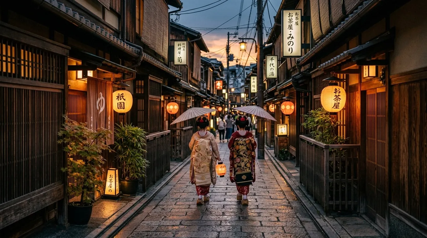 京都祇園石板路暮色 · 日本關西客製化包車慢遊行程